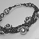 Macrame bracelet Silver pearl, Bead bracelet, Moscow,  Фото №1