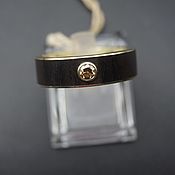 Украшения handmade. Livemaster - original item Gold ring with ebony and colored diamond 0,27 ct Kabirski. Handmade.