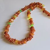Работы для детей, handmade. Livemaster - original item Medicinal Amber Choker Beads made of untreated amber short. Handmade.