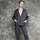 The women's business pant suit linen blue herringbone. Suits. Voielle. Online shopping on My Livemaster.  Фото №2