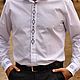 Классическая белая рубашка с вышивкой для элегантного мужчины. Рубашки мужские. Etno Moda. Интернет-магазин Ярмарка Мастеров.  Фото №2