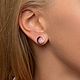 Серьги-пусеты с красной эмалью Stamp red. Серьги-пусеты. GEORY jewelry (GEORY). Интернет-магазин Ярмарка Мастеров.  Фото №2