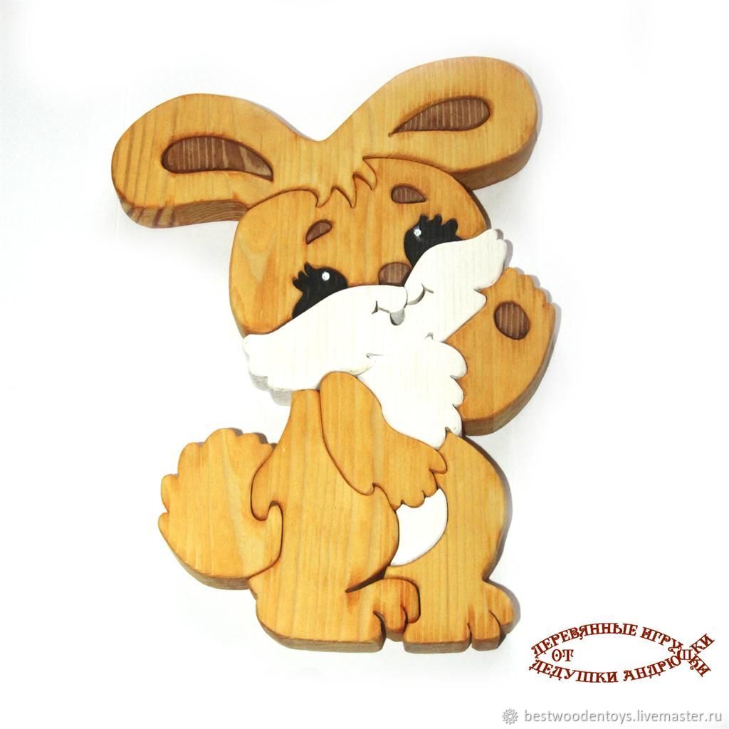 Gifts for kids. Puzzles made of wood Sunny Bunny, Puzzle, Voskresensk,  Фото №1