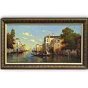 Картины и панно ручной работы. Ярмарка Мастеров - ручная работа Venice Canal/ 60h120 cm (inner size) oil on canvas. Handmade.
