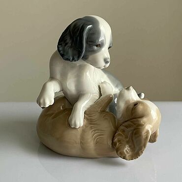 Винтаж ручной работы. Ярмарка Мастеров - ручная работа Винтаж: Nao, Lladro статуэтка собаки, щенки, винтажная, коллекционная, фарфор. Handmade.