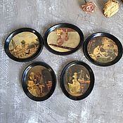 Винтаж: Настенная тарелка «Традиционный немецкий сюжет". Ulmer keramik. 1950-