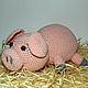 Order Knitted pig-couch potato. Pink pig. Knitted toys & Wood products. Livemaster. . Stuffed Toys Фото №3