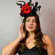 Evening hat with a veil 'Red roses'. Hats1. Novozhilova Hats. My Livemaster. Фото №4