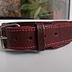  "Red stone in burgundy". Ошейники. SOLVI antique leather. Ярмарка Мастеров.  Фото №4
