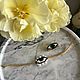 Позолоченный браслет из бисера "I SEE". Черный браслет. Колье. STATEMENTS JEWELRY Only_you_byElena. Ярмарка Мастеров.  Фото №5
