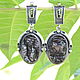Earrings with untreated obsidian in 925 silver ALS0018. Earrings. Sunny Silver. Online shopping on My Livemaster.  Фото №2