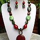 Necklace ethnic from large colored ceramic beads in the style of boho. Gypsy beads. 
Original gift for the stylish and bold women and girls.