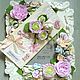 The handmade card with lace. Flowers from polymer clay, Cards, Moscow,  Фото №1