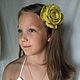 The hair clip from felt Yellow rose, Hairpins, Korolev,  Фото №1