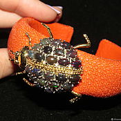 Украшения handmade. Livemaster - original item Bracelet "Wishmaster" Stingray leather with opal. Handmade.