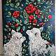 Lambs and roses oil Painting. Pictures. Viktorianka. My Livemaster. Фото №5