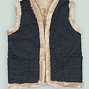 Мужская одежда handmade. Livemaster - original item Vest made of natural sheep fur 