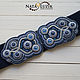 Order Dark blue wide elastic belt bead embroidery Swarovski. Natalia Luzik Jewelry&Accessories (nataluzik). Livemaster. . Belt Фото №3