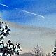 Order Frosty snowy morning painting landscape watercolor. marselart. Livemaster. . Pictures Фото №3