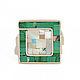 Ring `Square` with malachite (size 17) ARIEL - Alena - MOSAIC Moscow Ring with malachite Ring with mother of pearl Ring square Ring - Mosaic from natural stones
