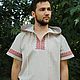 Рубаха в русском стиле "Наследие" небелёная. Рубашки мужские. Bereginyadress. Ярмарка Мастеров.  Фото №4