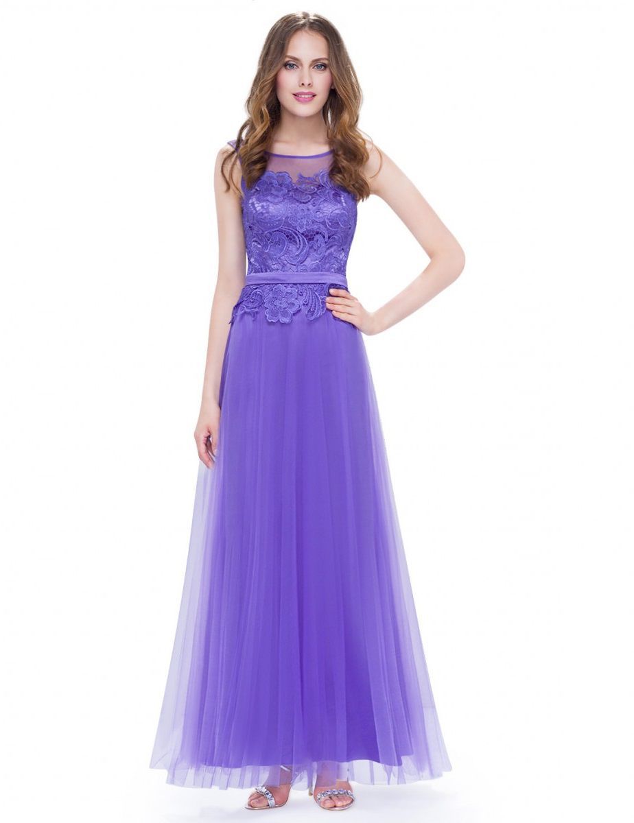 Платье в пол фиолетовое - 80 фото