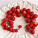 Bracelet 'Wild Strawberries', Bead bracelet, Troitsk,  Фото №1