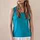 Women's knitted t shirt azure light, Tanks, Moscow,  Фото №1