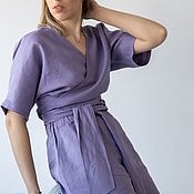 Одежда handmade. Livemaster - original item Lavender Linen Suit.. Handmade.