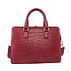 Bag-briefcase, unisex, crocodile leather, in Burgundy color. Brief case. SHOES&BAGS. Online shopping on My Livemaster.  Фото №2