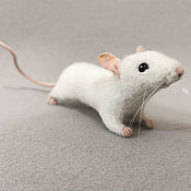 Куклы и игрушки handmade. Livemaster - original item Mouse white. Handmade.