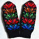 Mittens knitted handmade 'Foot', Mittens, Moscow,  Фото №1