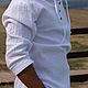 Рубашка/туника мужская пляжная из муслина/большие размеры. Рубашки мужские. Natali-nzm. Ярмарка Мастеров.  Фото №4