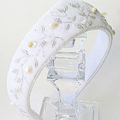 Украшения handmade. Livemaster - original item The headband is white with embroidery, possibly for a wedding. Handmade.