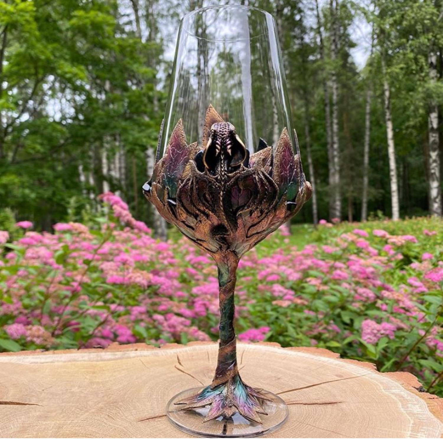 Wine glass (wineglass) inlaid with natural stones, Wine Glasses, St. Petersburg,  Фото №1
