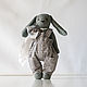 Зайка тедди в комбинезоне. Тедди Зверята. Handsewing.toys (Ирина). Ярмарка Мастеров.  Фото №13