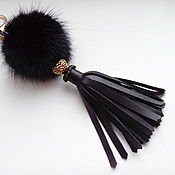 Bag made of fur and leather on the clasp