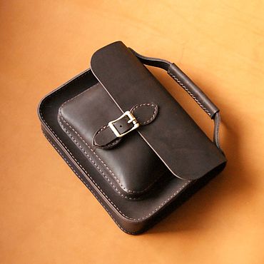 Сумки ручной работы. Ярмарка Мастеров - ручная работа Винтажный женский портфель в цвете шоколад. Handmade.