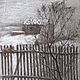 «Зима. Вид из окна», пастель, сепия, 50*55. Картины. Живописные пейзажи и цветы. Интернет-магазин Ярмарка Мастеров.  Фото №2