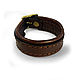 Кожаный браслет BACKING - коричневый. Браслет из бусин. Катя Крафт (Mann&Co Heritage). Интернет-магазин Ярмарка Мастеров.  Фото №2