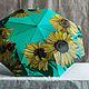 Складной зонт с ручной росписью Подсолнухи №1. Зонты. Umbrella Fine Art зонты с росписью. Интернет-магазин Ярмарка Мастеров.  Фото №2
