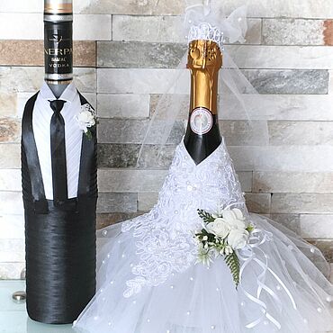 Шампанское жених и невеста: свадебный мастер класс