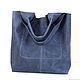 Bag Crazy Horse Bag blue Jeans Bag String Bag shopper package. Sacks. BagsByKaterinaKlestova (kklestova). My Livemaster. Фото №5