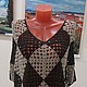 Knitted poncho 'halva chocolate', Ponchos, Moscow,  Фото №1