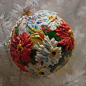 Стеклянный шар "Ромашки и полевые цветы"