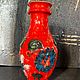 Заказать Винтаж: Ваза «Red with flowers» Германия .80-е годы . Керамика.Ручная работа . RETRO GALLERY NATALIGOR. Ярмарка Мастеров. . Вазы винтажные Фото №3