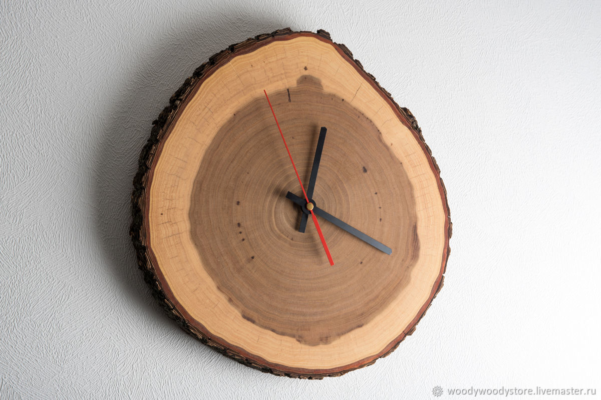 Часы на срезе дерева своими руками