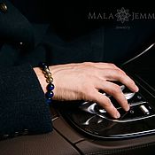 Women's braided bracelet with Malachite Natural Malachite