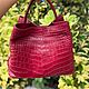 Большая сумка из мягкой дубленой крокодиловой кожи. Сумка-тоут. Chic bags. Интернет-магазин Ярмарка Мастеров.  Фото №2