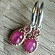 925 sterling silver earrings with star-shaped rubies and tourmalines. Earrings. Silverjewels. My Livemaster. Фото №5